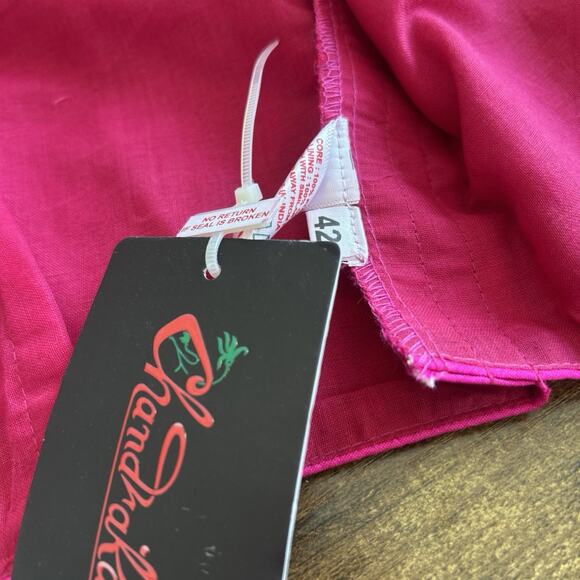 Chandrakala Womens Size 42 Cropped Pink - Eyelet And Hooks - Tie In Back - Picture 7 of 16